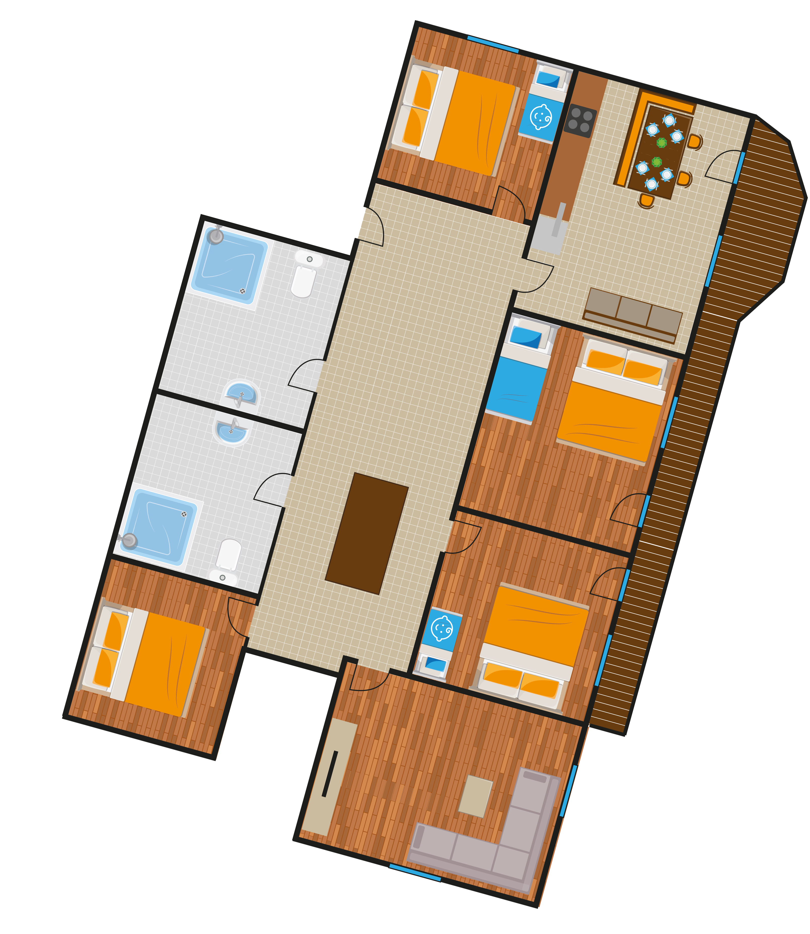 Ferienwohnung Hof Grundriss